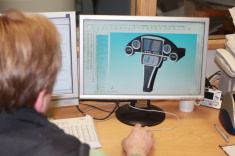 CAD Entwurf von einem Armaturenbrett